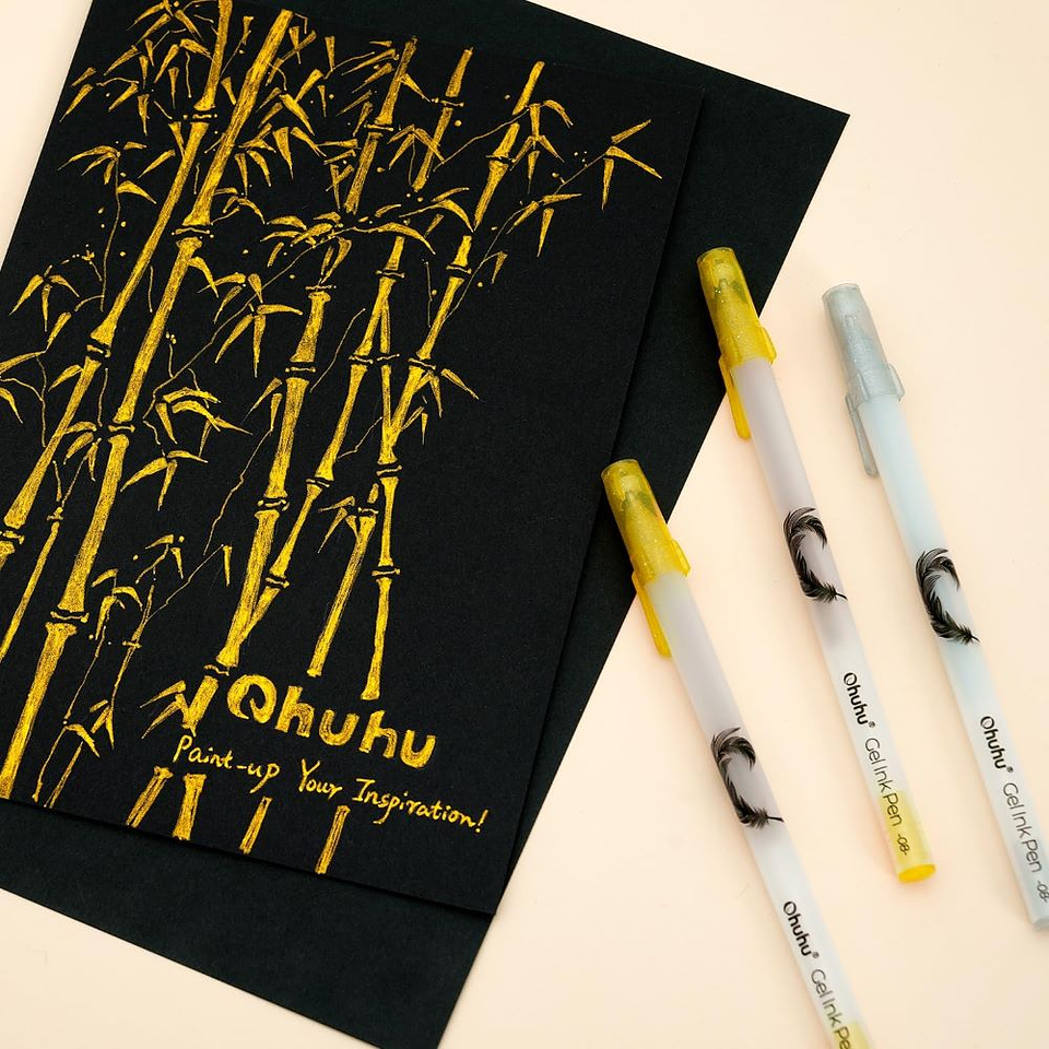 OHUHU GOLD SILVER WHITE GEL PENS 12 PACK  2