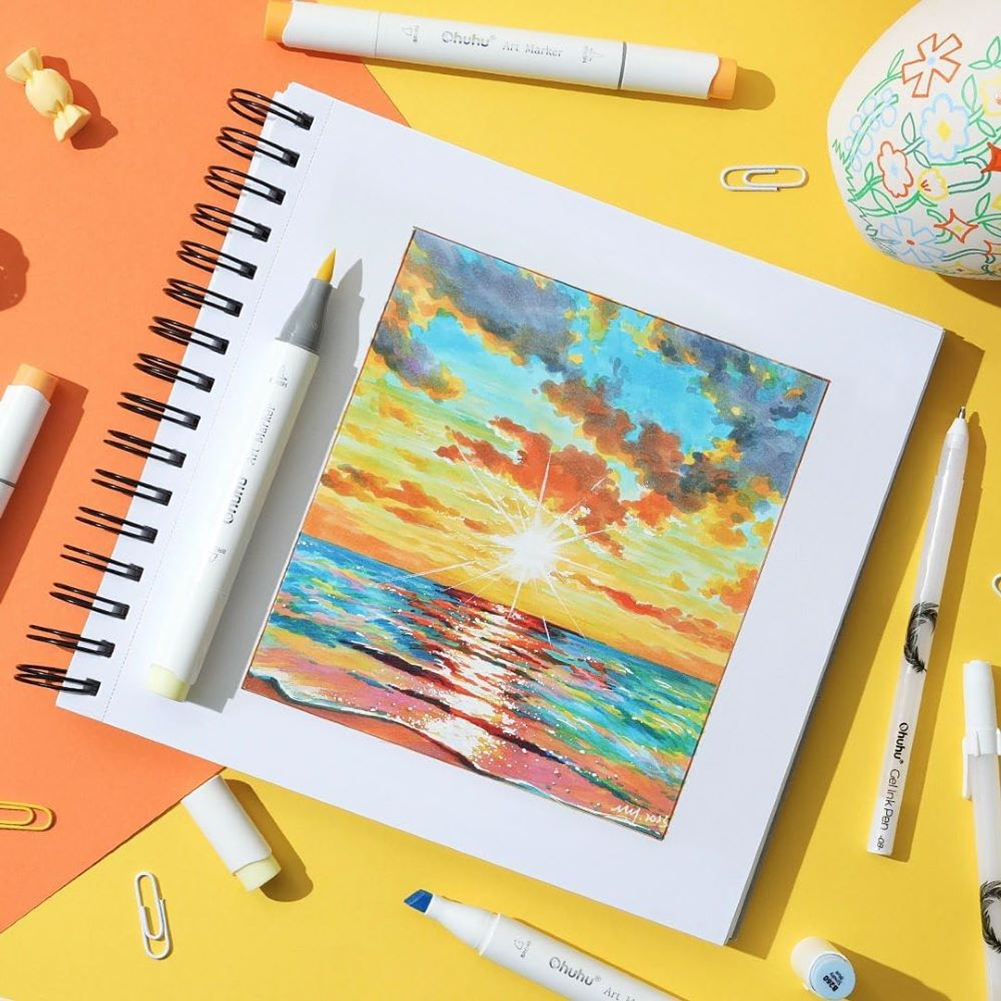 OHUHU GOLD SILVER WHITE GEL PENS 12 PACK  8