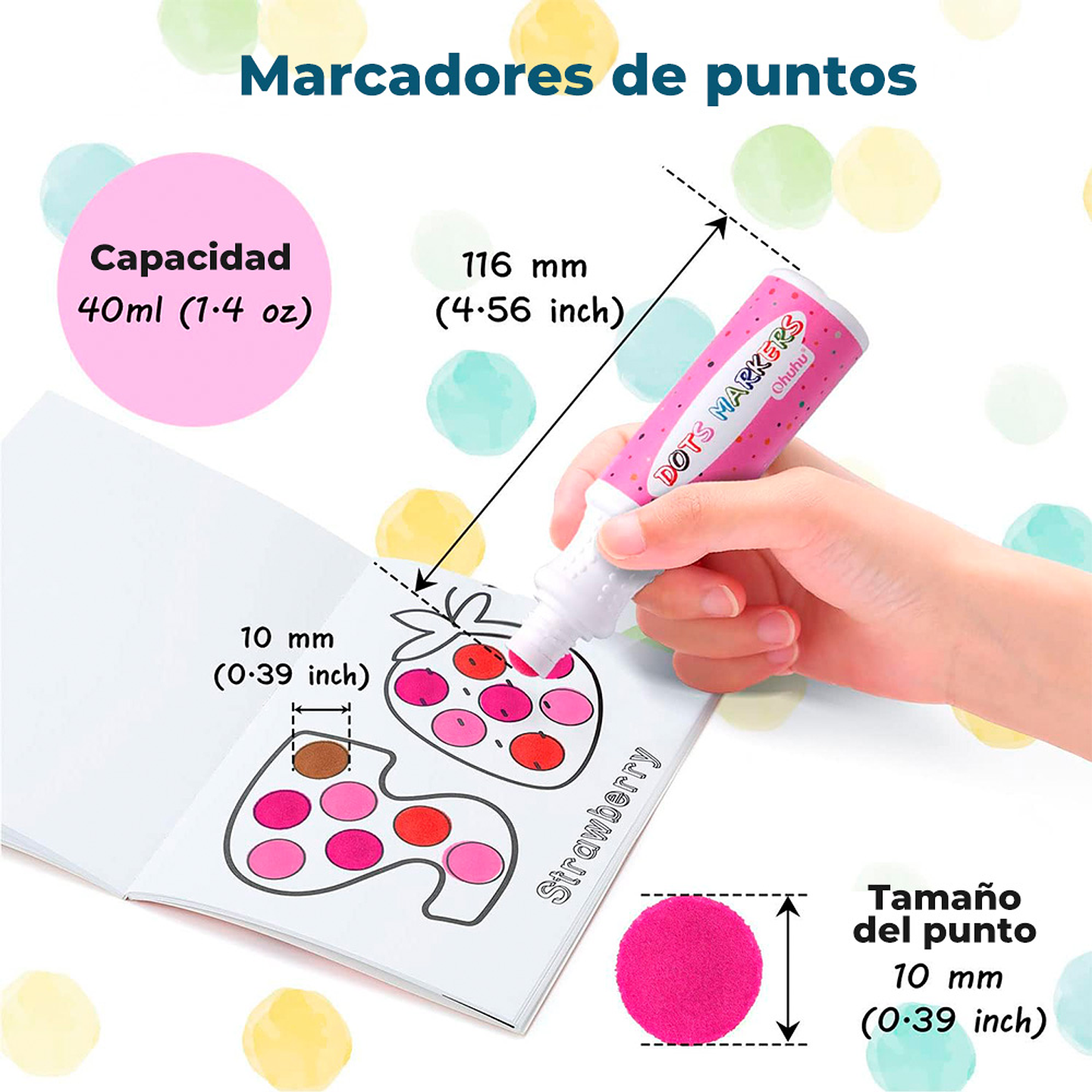 OHUHU 8 MARCADORES DE PUNTOS LAVABLES PARA NIÑOS  5