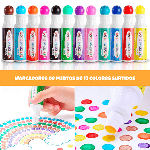 OHUHU 12 MARCADORES DE PUNTOS LAVABLES PARA NIÑOS