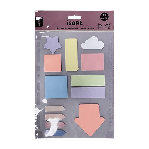 SET DE NOTAS ADHESIVAS ISOFIT CON SEPARADOR