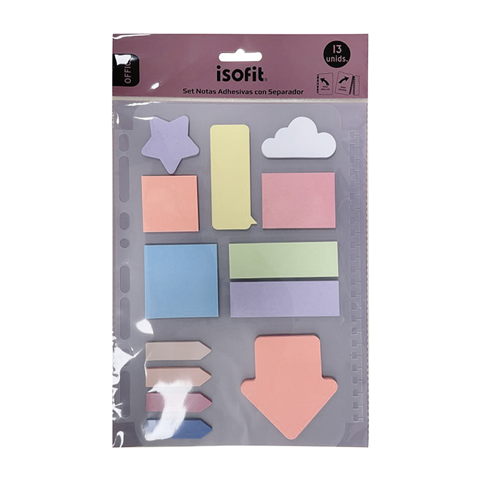 SET DE NOTAS ADHESIVAS ISOFIT CON SEPARADOR 1