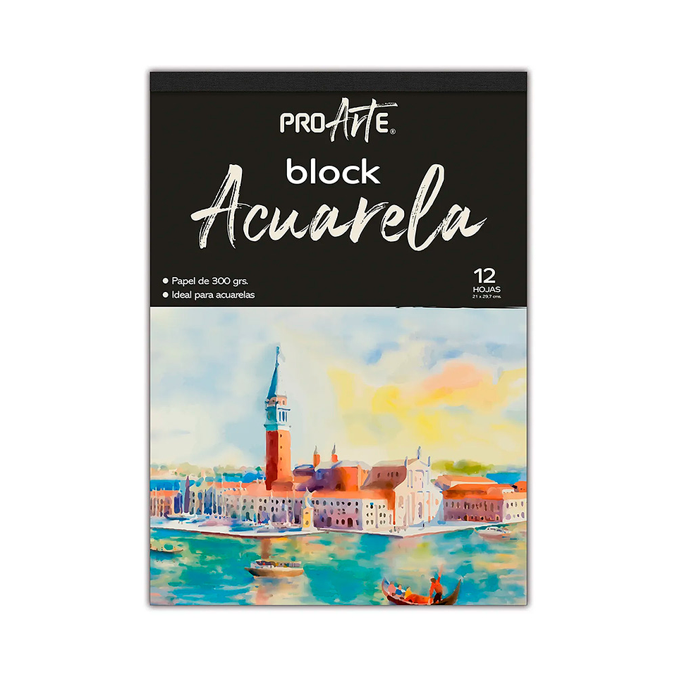 BLOCK PROARTE ACUARELA 12 H 300 GRS 21 x 29.7 CM 2