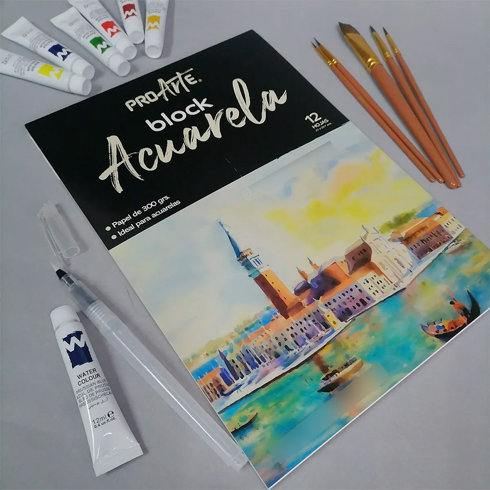 BLOCK PROARTE ACUARELA 12 H 300 GRS 21 x 29.7 CM 1