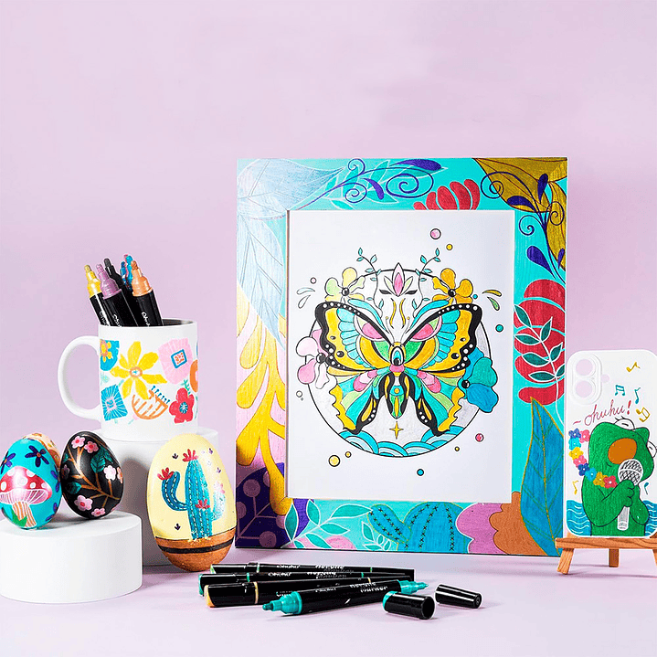 Ohuhu 30 Marcadores Acrílicos Metálicos  3