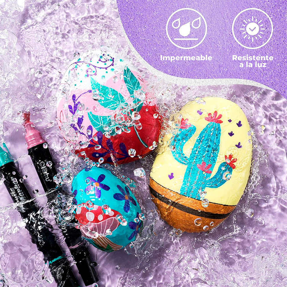 OHUHU 30 MARCADORES ACRÍLICOS PUNTA FINA Y REDONDA  7