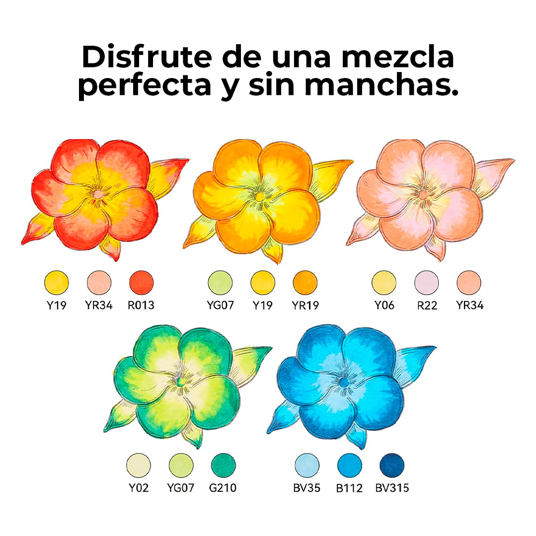 Ohuhu 36 Marcadores de Alcohol  Pincel Supreme y Biselada 3