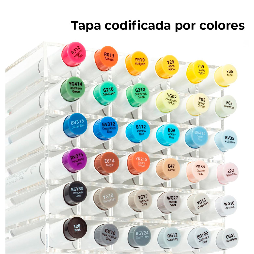 Ohuhu 36 Marcadores de Alcohol  Pincel Supreme y Biselada 4