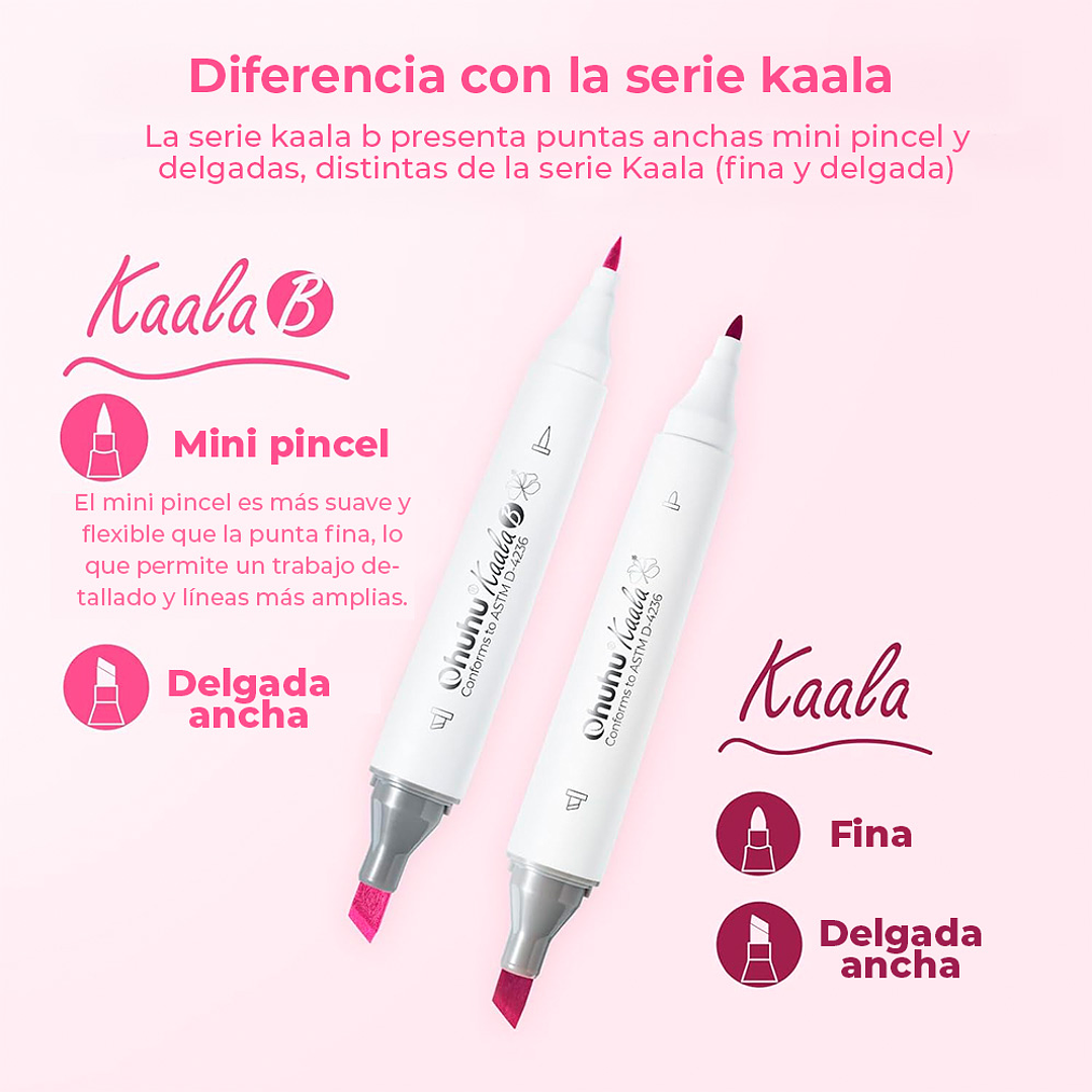 OHUHU 60 MARCADORES MINI PINCEL Y BISELADA FINA KAALA B 5