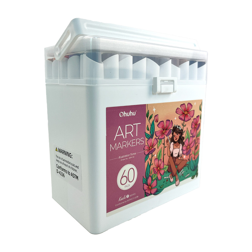 OHUHU 60 MARCADORES MINI PINCEL Y BISELADA FINA KAALA B 9
