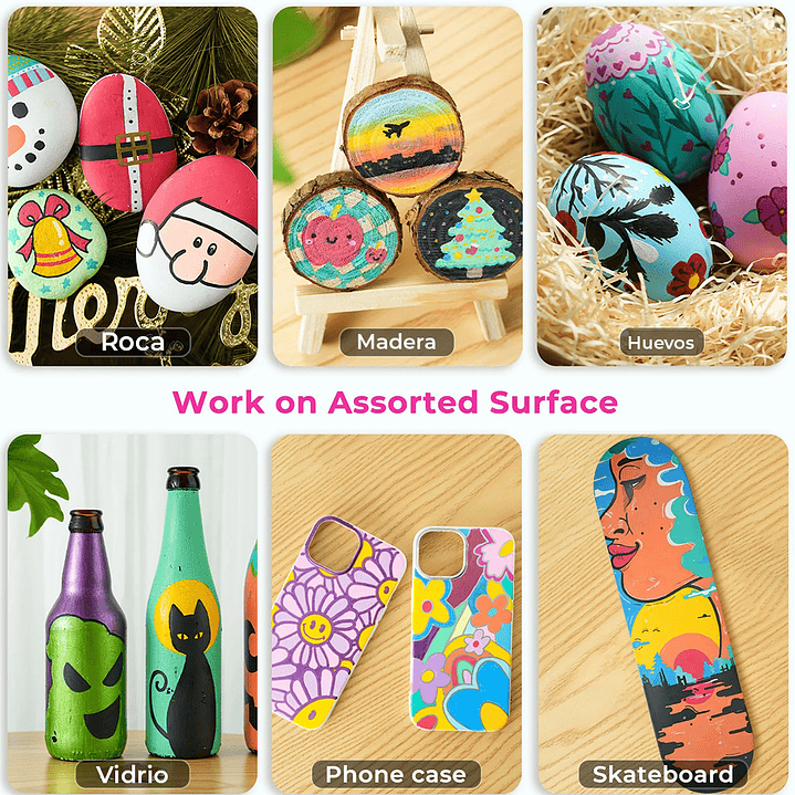 OHUHU 90 MARCADORES ACRÍLICOS PUNTA FINA Y REDONDA  7