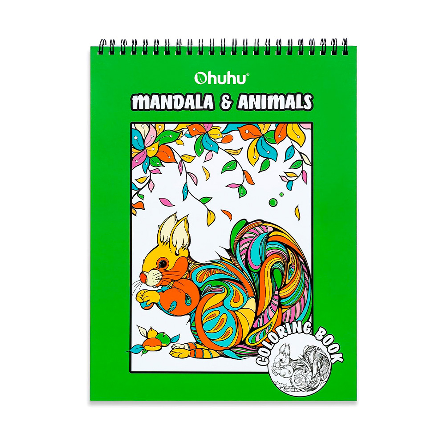 OHUHU LIBRO PARA COLOREAR DOBLE CARA MANDALA & ANIMALS  1