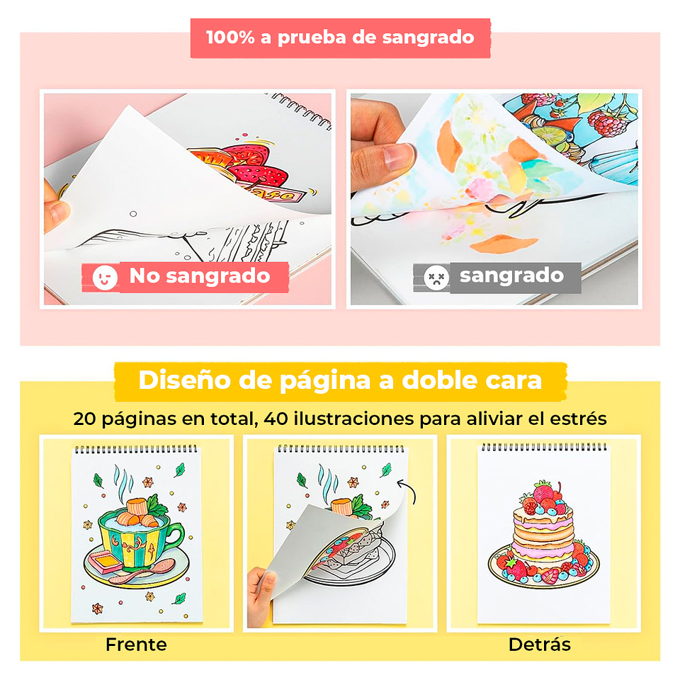 OHUHU LIBRO PARA COLOREAR DOBLE CARA ENJOY THE SWEET MOMENT  3