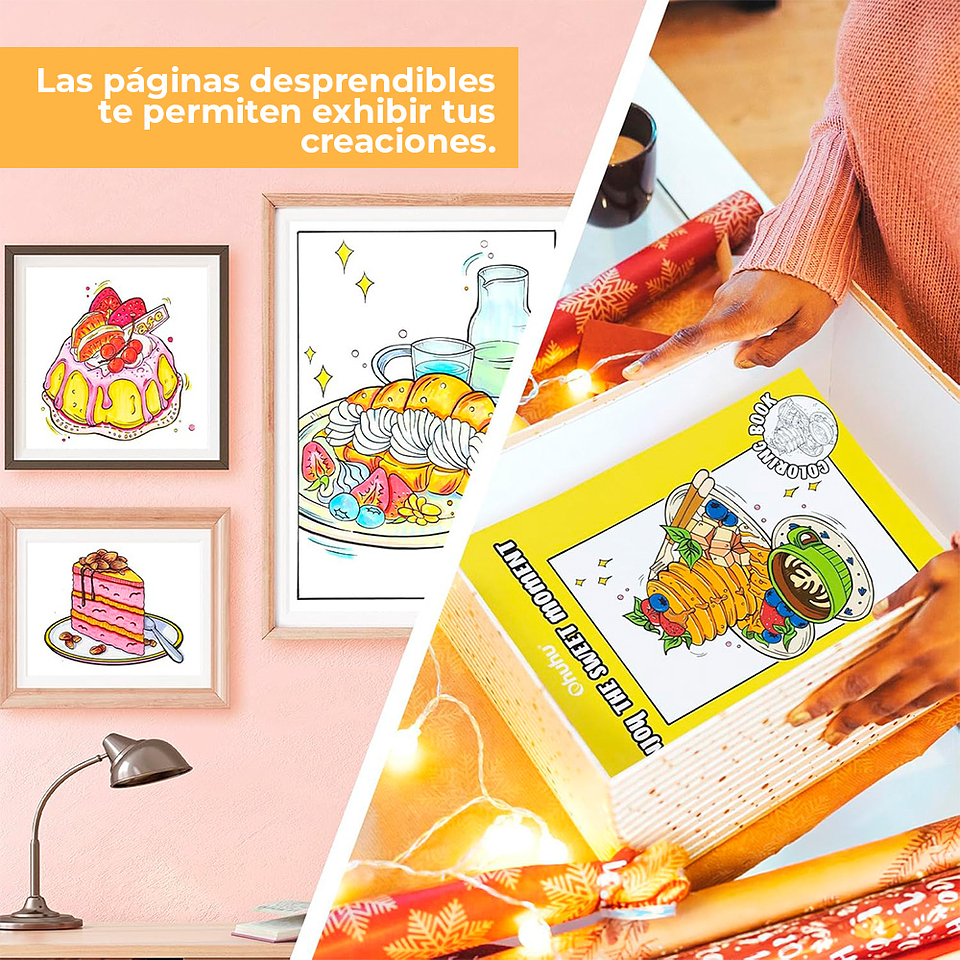 OHUHU LIBRO PARA COLOREAR DOBLE CARA ENJOY THE SWEET MOMENT  7