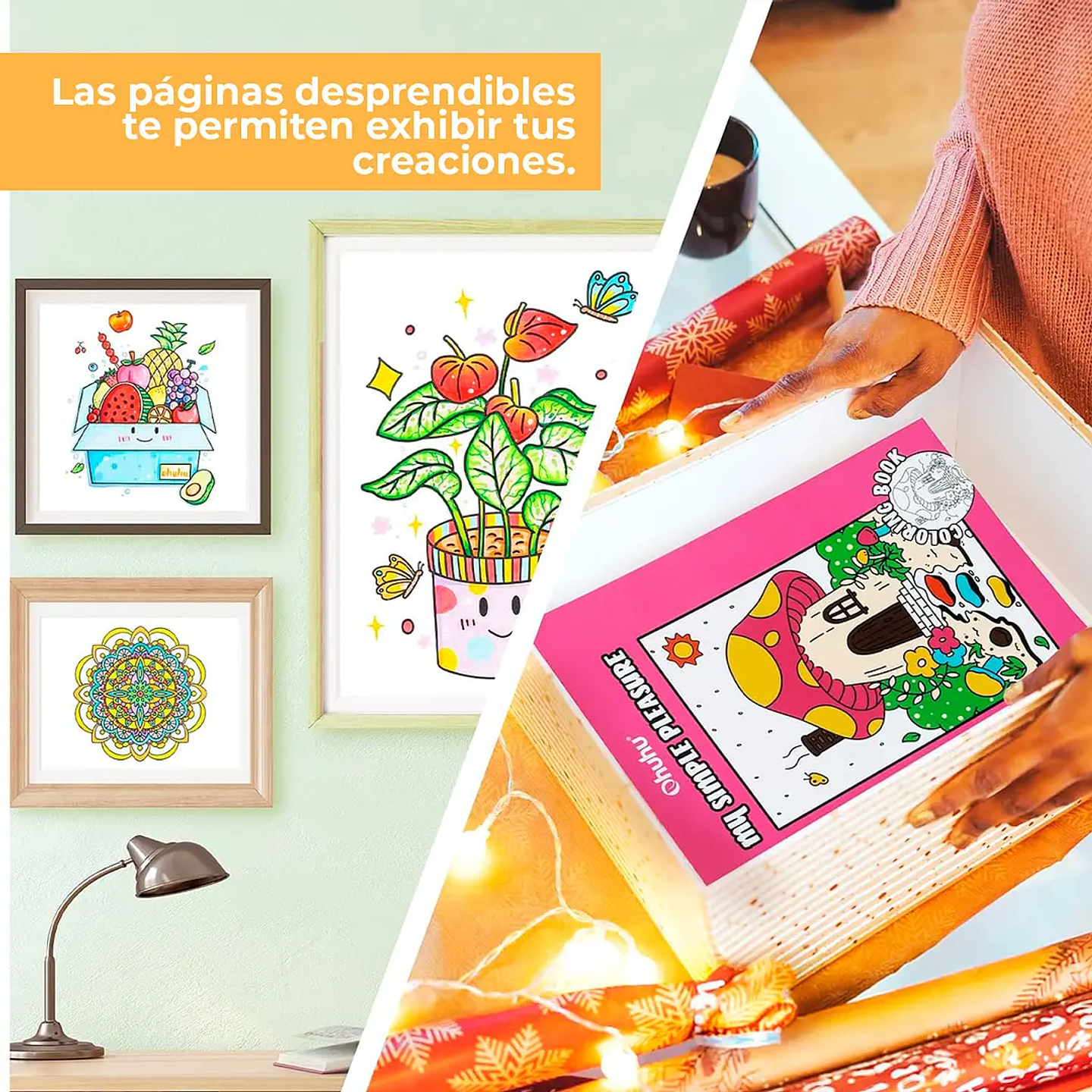 OHUHU LIBRO PARA COLOREAR DOBLE CARA MY SIMPLE PLEASURE  5