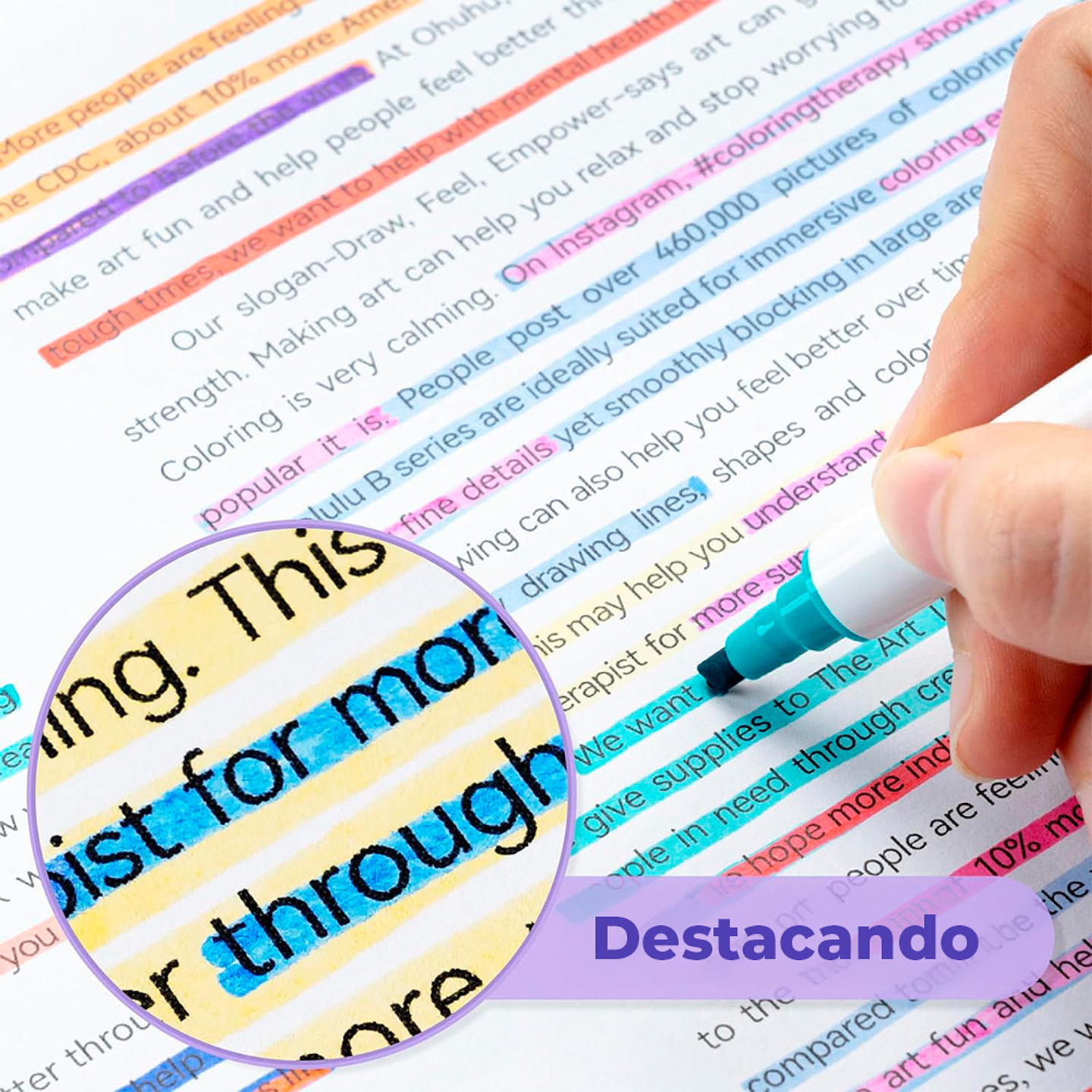 OHUHU 16 MARCADORES-DESTACADORES 32 COLORES FINA-BISELADA 6