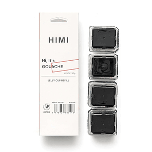 HIMI Recarga Gouache 4 unidades 30g Negro