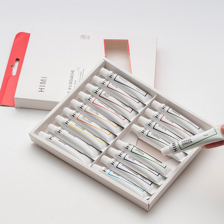 HIMI Set de 36 Tubos de Pintura Gouache 12ml 3