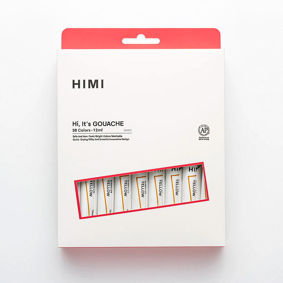 HIMI Set de 36 Tubos de Pintura Gouache 12ml 2