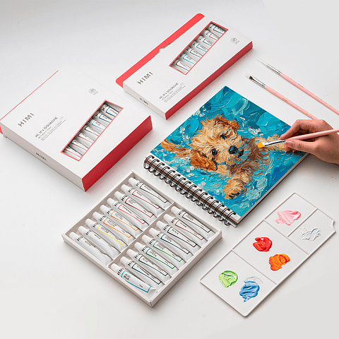 HIMI Set de 36 Tubos de Pintura Gouache 12ml