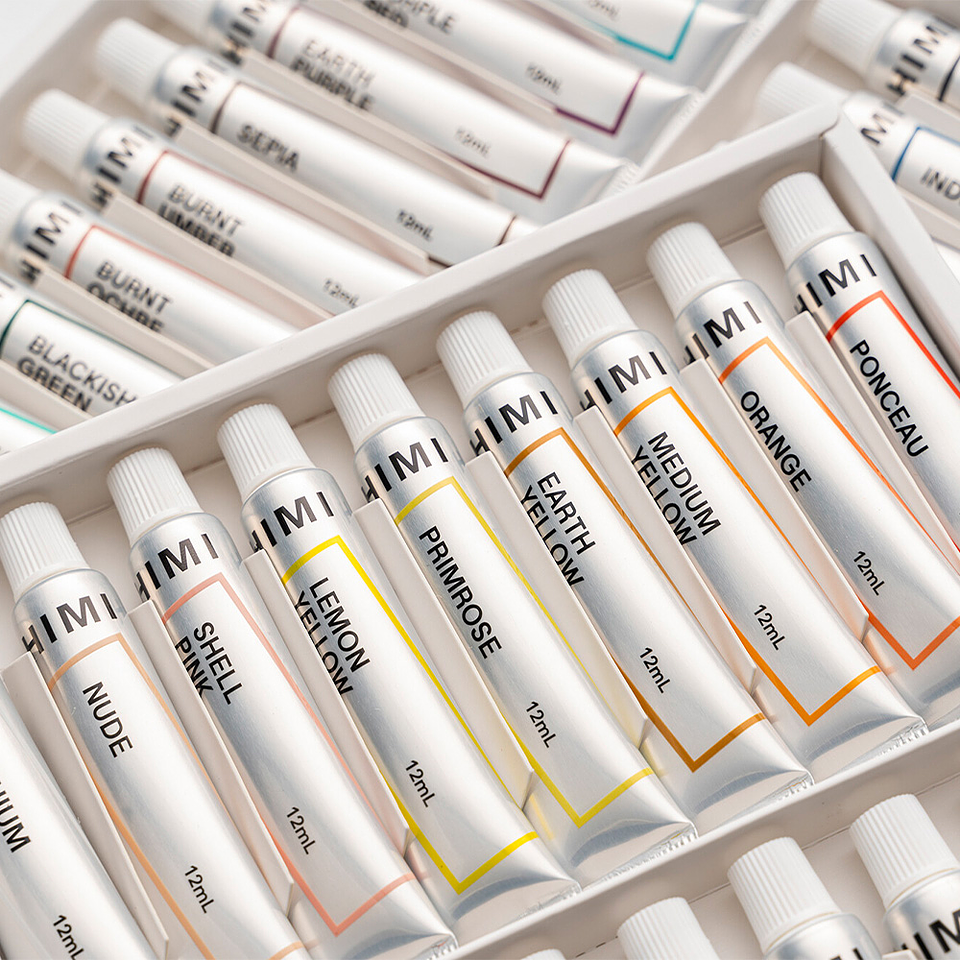 HIMI Set Tubos de Acuarela 12 ml 12 Colores 7