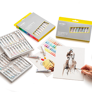 HIMI Set Tubos de Acuarela 12 ml 36 Colores