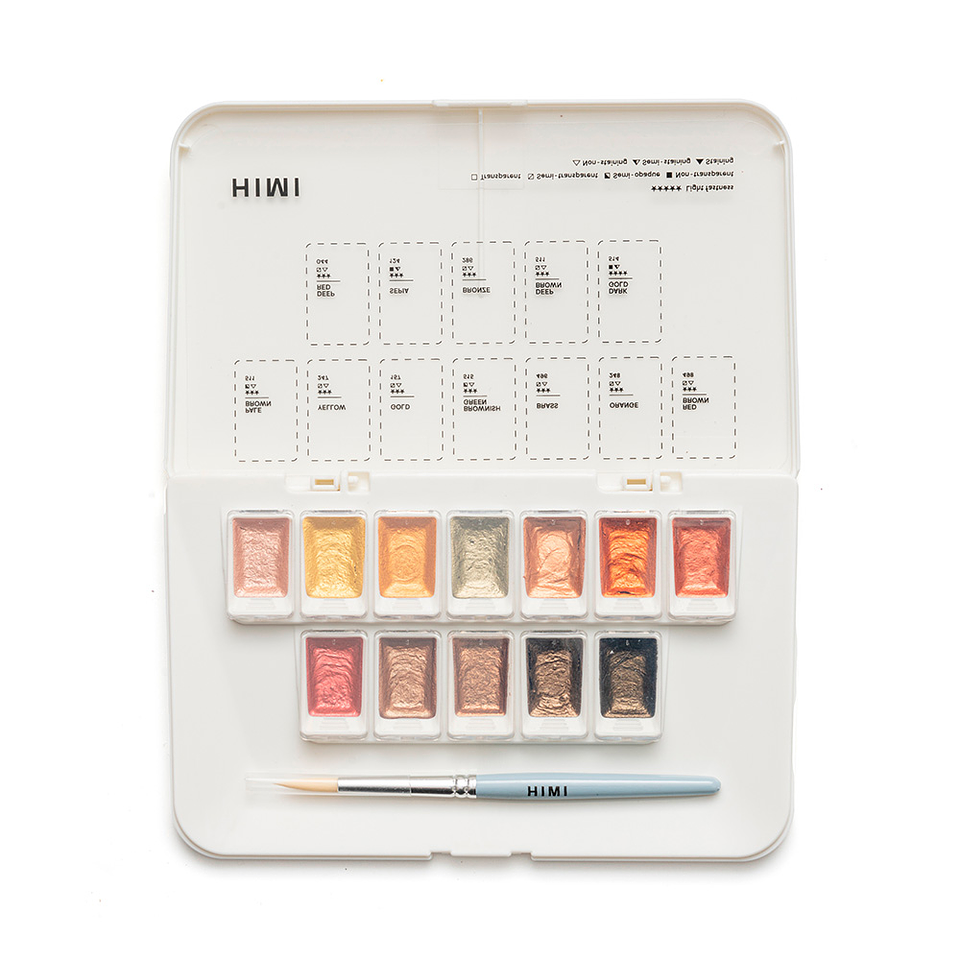 HIMI set de Acuarela Metalizada 12 colores selección Oro 1