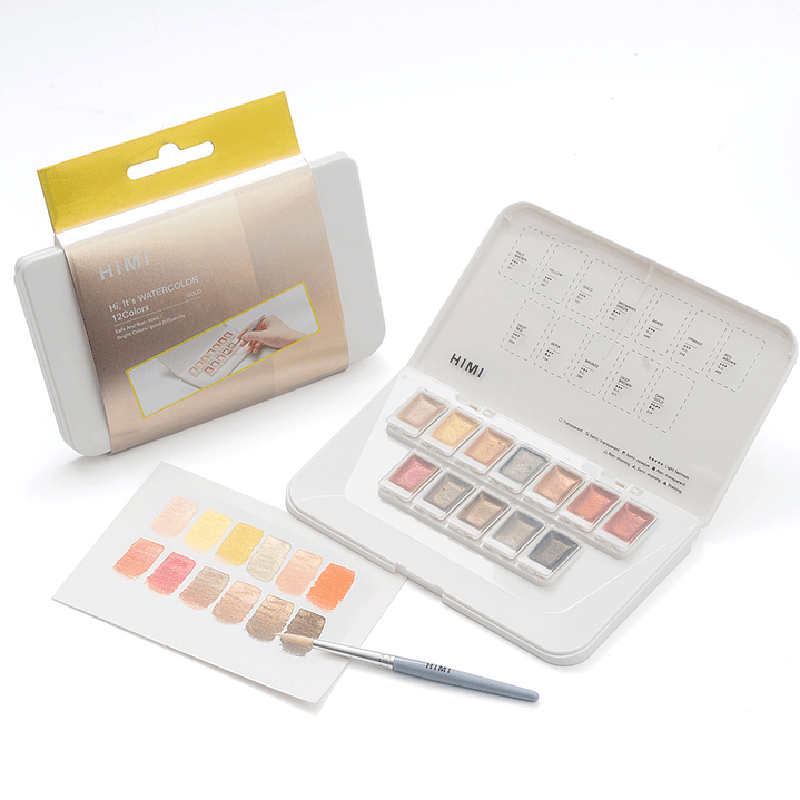 HIMI set de Acuarela Metalizada 12 colores selección Oro 2