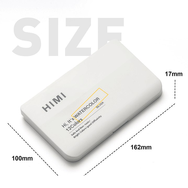 HIMI set de Acuarela Metalizada 12 colores selección Plata 4