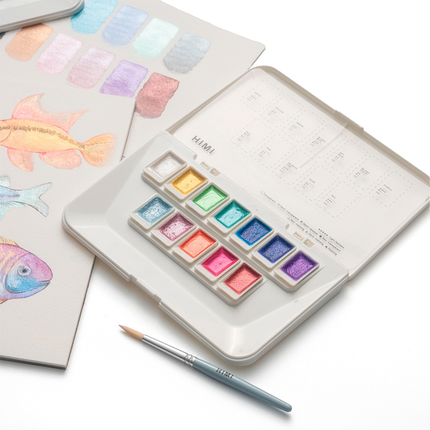 HIMI set de Acuarela Metalizada 12 colores selección Joyeria 6