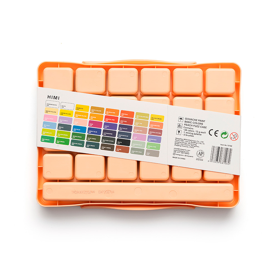 Himi Set Gouache 48 C Twin Cup 12g + 3 pinceles Damasco 4