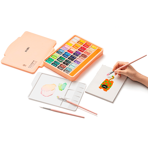 Himi Set Gouache 48 C Twin Cup 12g + 3 pinceles Damasco