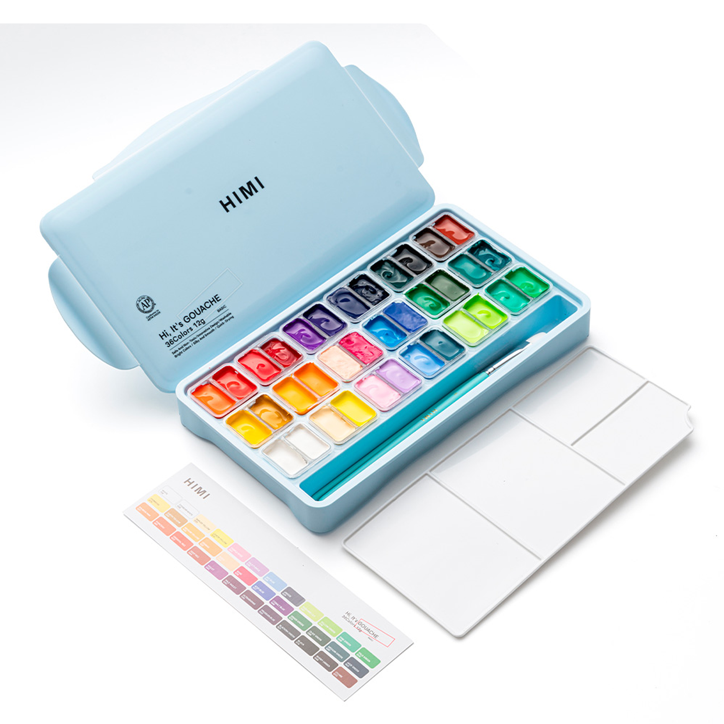 Himi Set Gouache 36 Colores Twin Cup 12g + 3 pinceles Azul 11