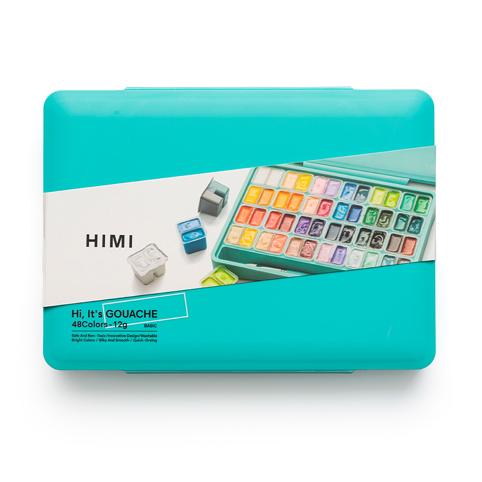 Himi Set Gouache 48 Colores Twin Cup 12g + 3 pinceles Verde 5