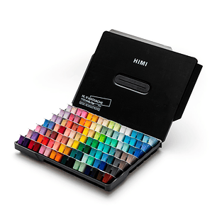Himi Set Gouache 112 colores Twin Cup 12g Estuche Negro
