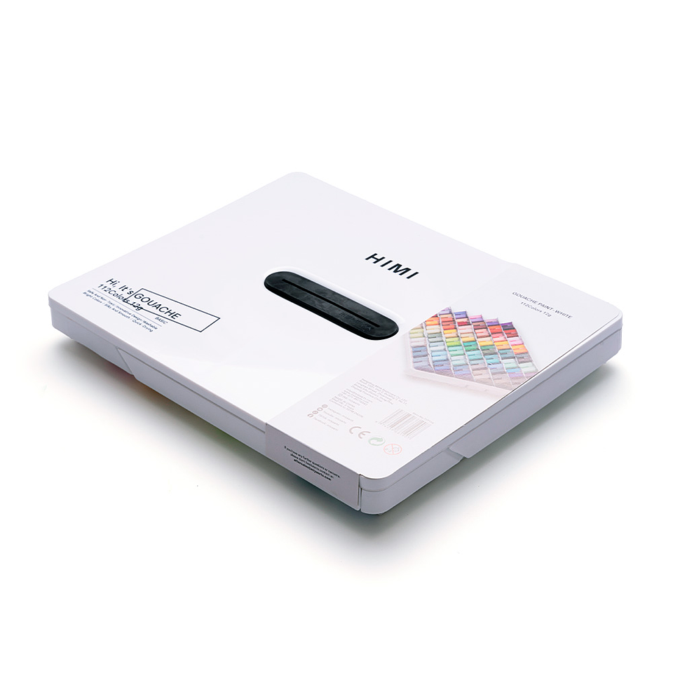 Himi Set Gouache 112 colores Twin Cup 12g Estuche Blanco 4