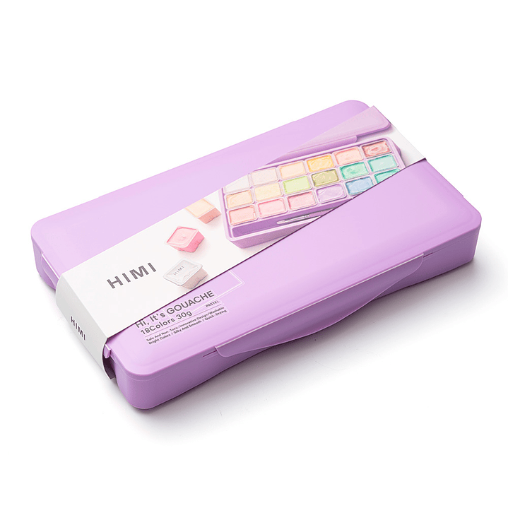 Himi Set Gouache 18 Colores Pastel 12g + 3 pinceles Morado 6