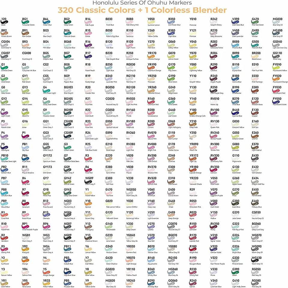 OHUHU 320 MARCADORES + 1 BLENDER PINCEL & BISELADA  5