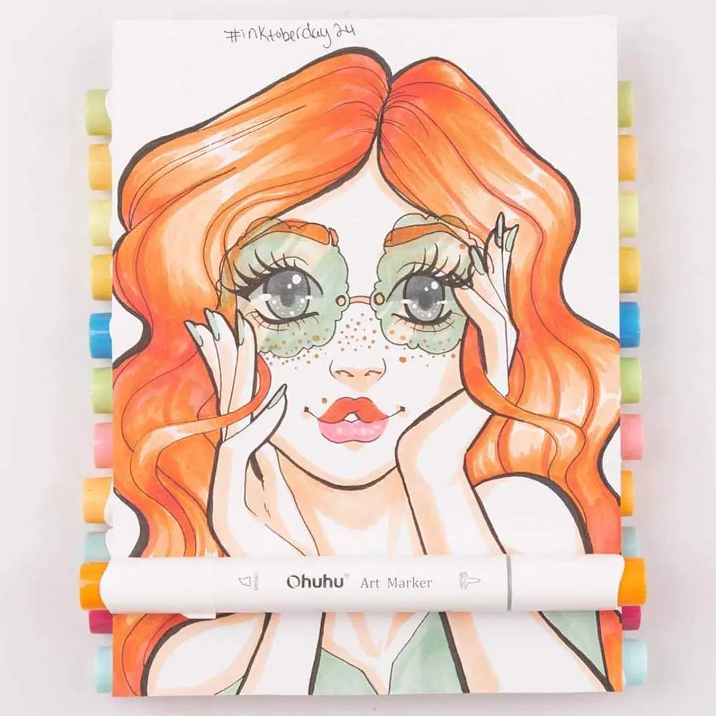 OHUHU 72 MARCADORES DE ALCOHOL + 1 BLENDER PINCEL & FINA  6