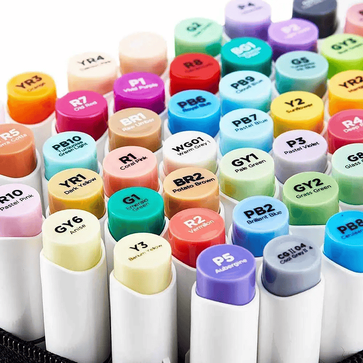 OHUHU 72 MARCADORES DE ALCOHOL + 1 BLENDER PINCEL & FINA  2