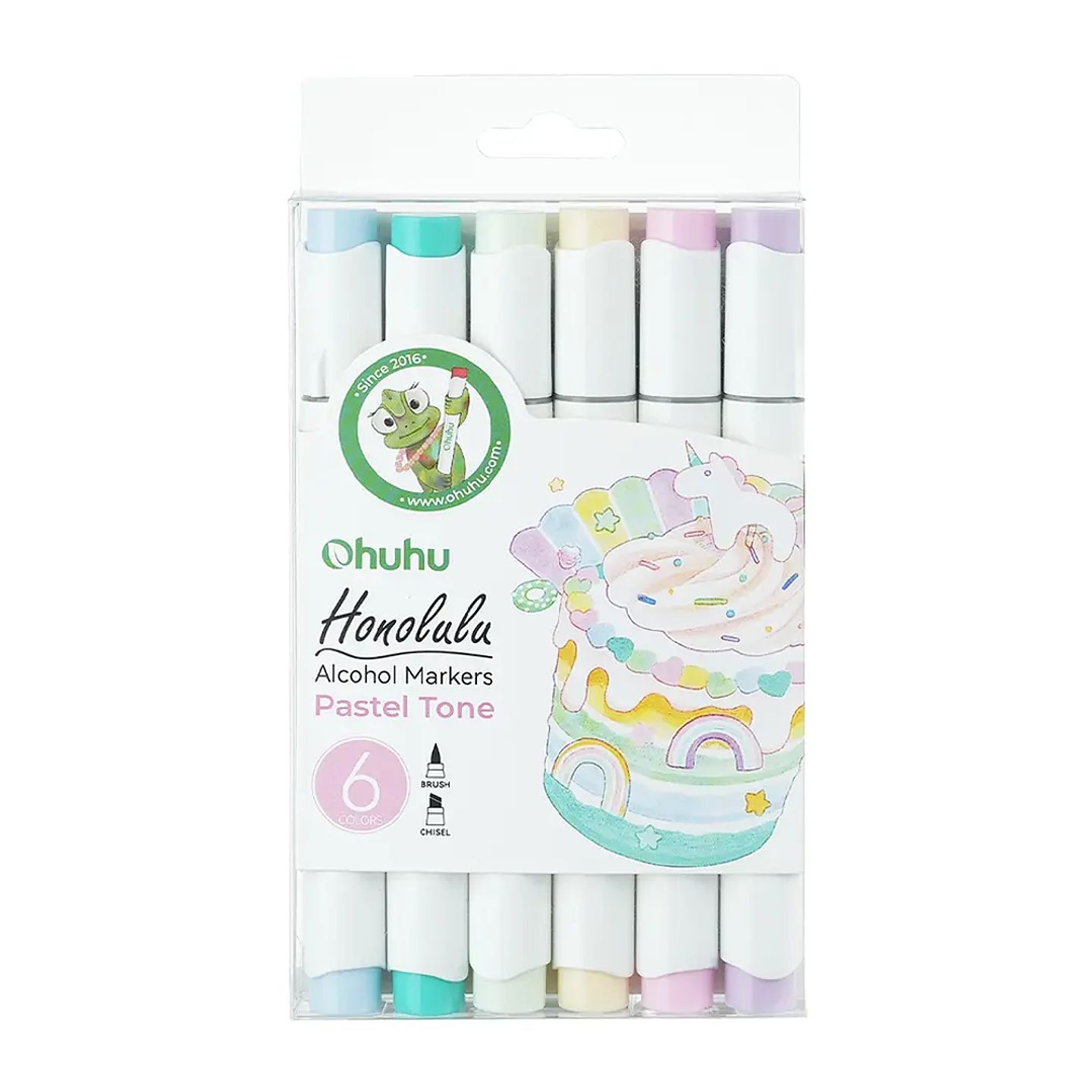 OHUHU HONOLULU MARCADORES DOBLE PUNTA 6 COLORES PASTEL 1