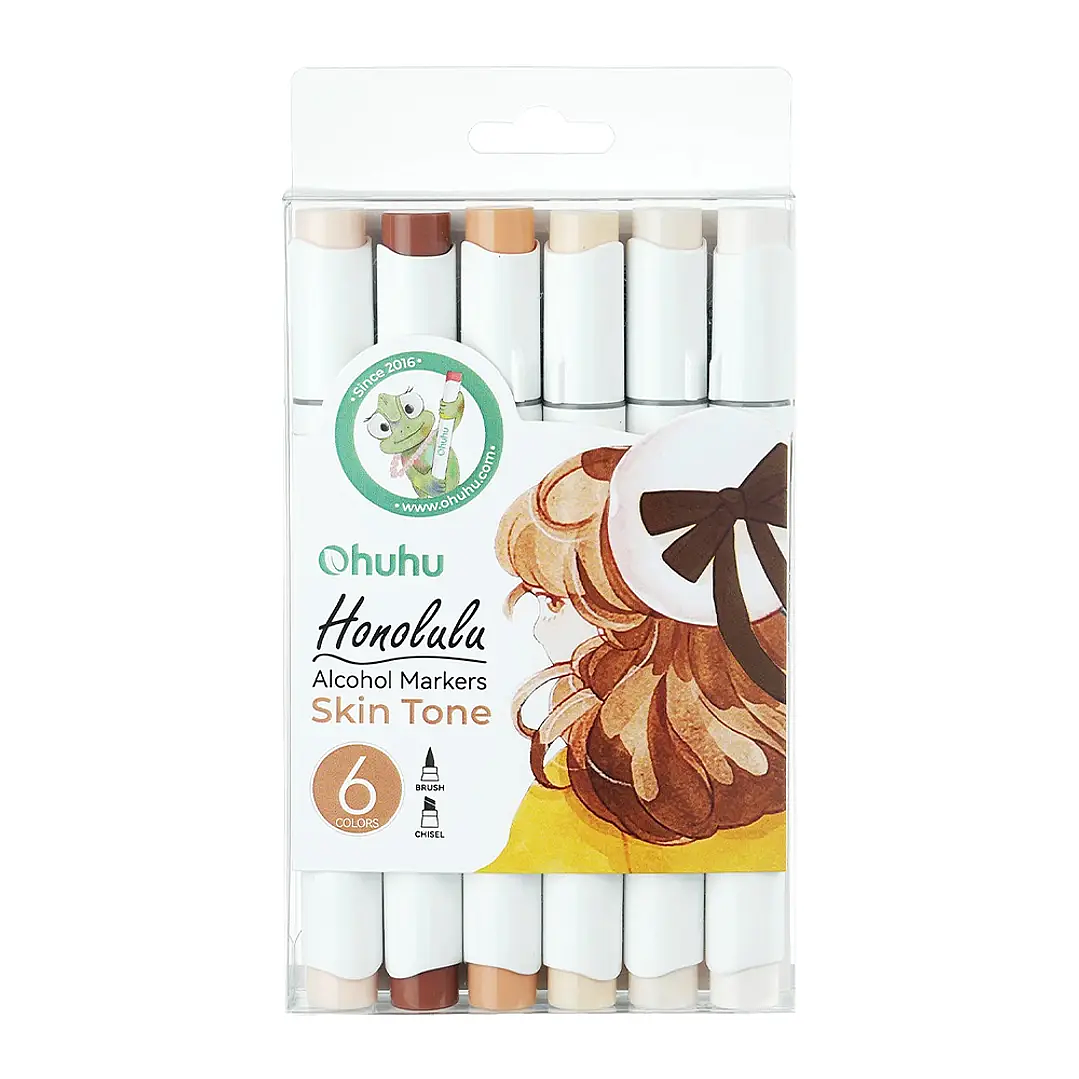 OHUHU HONOLULU MARCADORES DOBLE PUNTA 6 COLORES PIEL 1