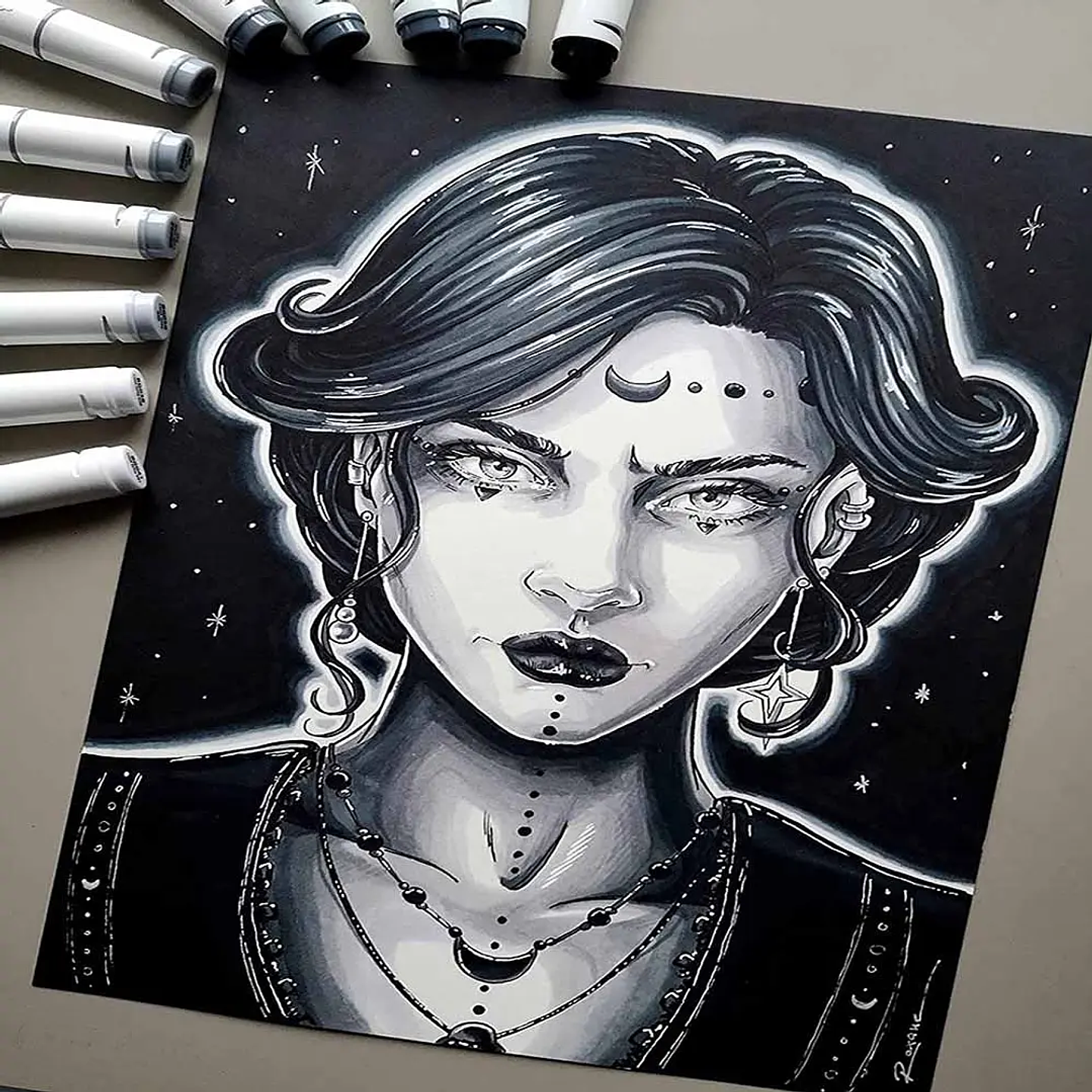 OHUHU 36 MARCADORES GRISES + 1 BLENDER PINCEL & BISELADA  9