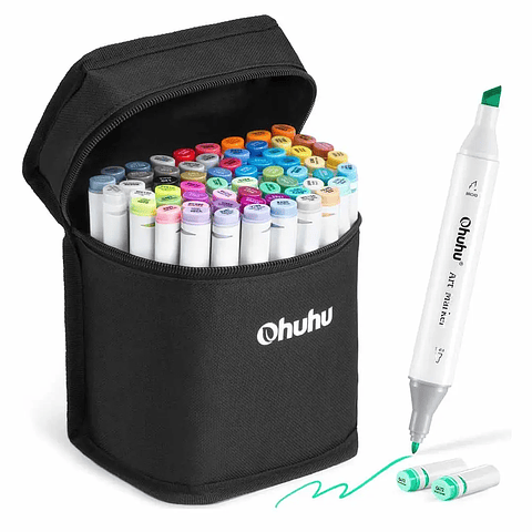 OHUHU 60 MARCADORES + 1 BLENDER FINA & BISELADA 