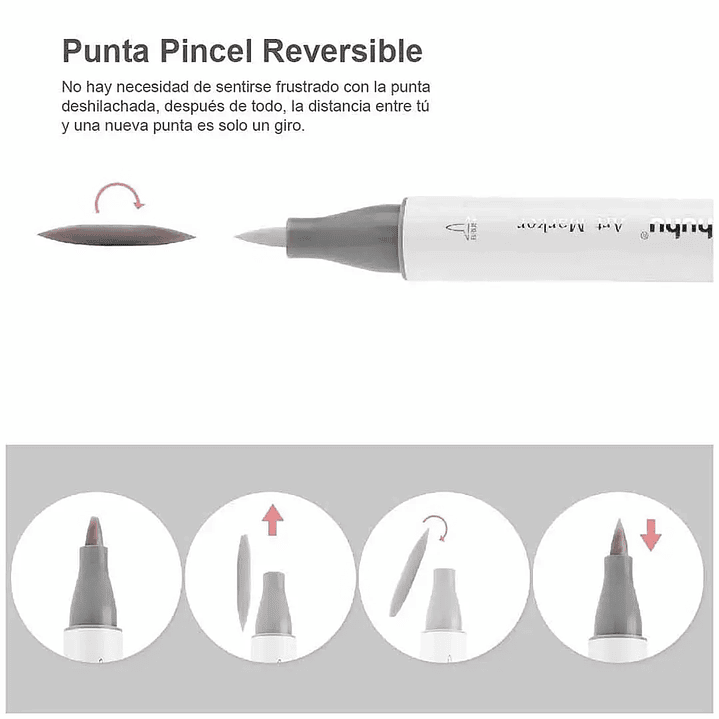 OHUHU 36 MARCADORES GRISES + 1 BLENDER PINCEL & BISELADA  3