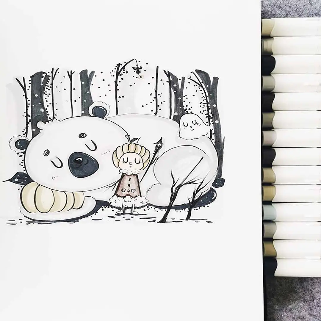 OHUHU 36 MARCADORES GRISES + 1 BLENDER PINCEL & BISELADA  4