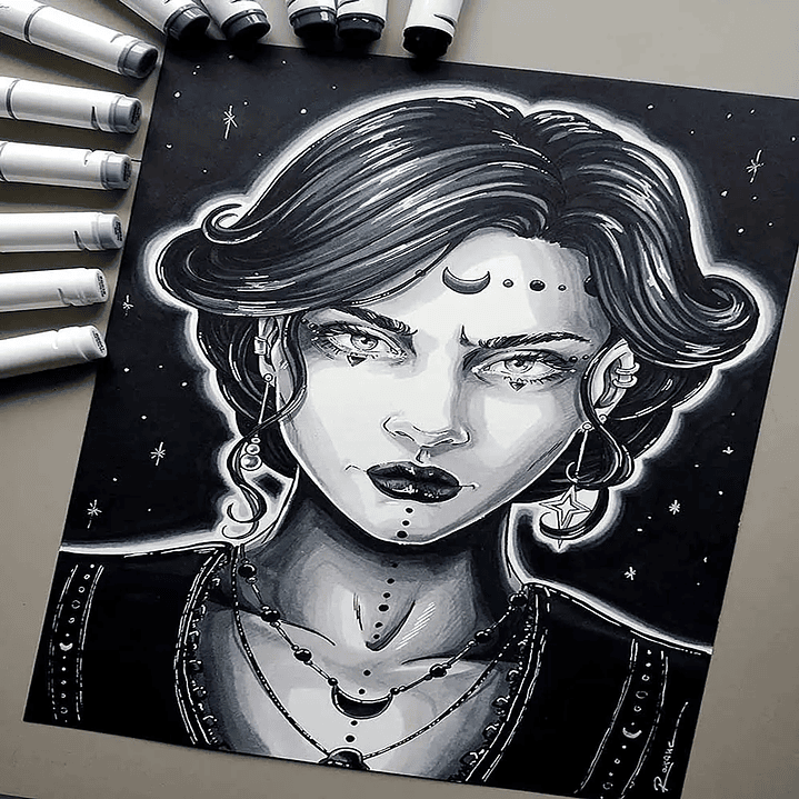 OHUHU 36 MARCADORES GRISES + 1 BLENDER PINCEL & BISELADA  9