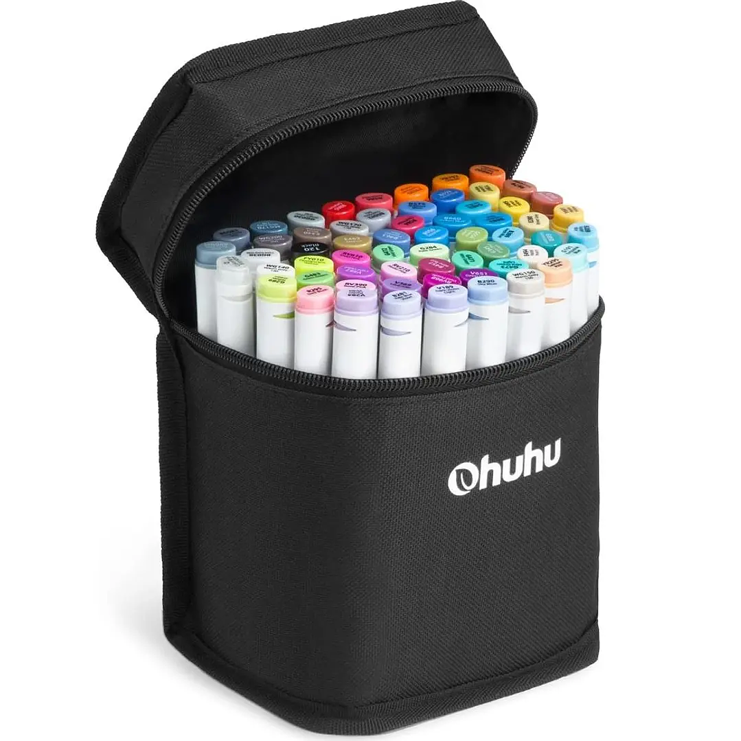 OHUHU 60 MARCADORES DE ALCOHOL + 1 BLENDER FINA & BISELADA 2