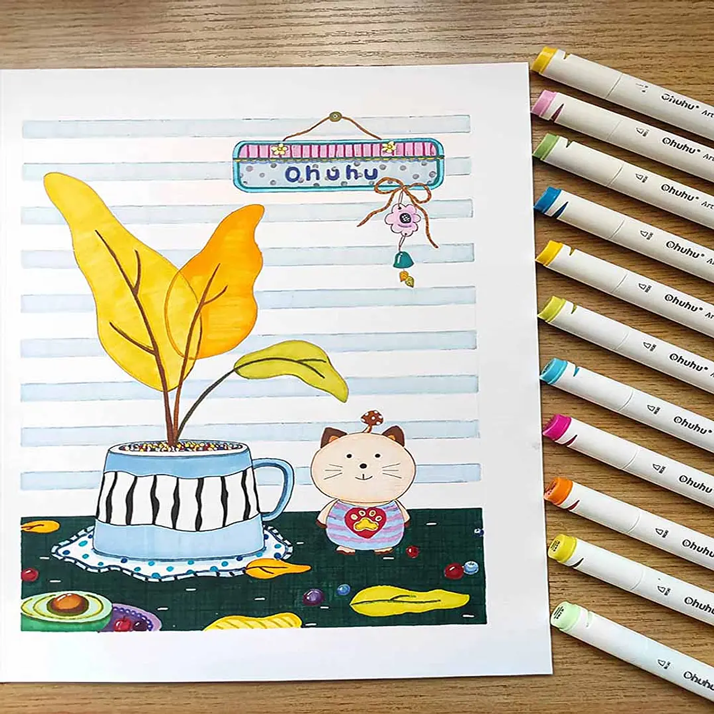 OHUHU 200 MARCADORES DE ALCOHOL + 1 BLENDER FINA & BISELADA  9