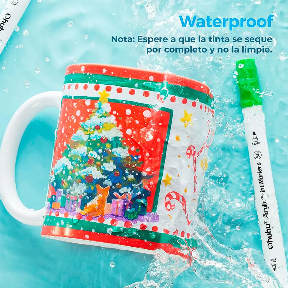 MARCADORES ACRÍLICOS OHUHU 36 COLORES (FINA Y REDONDA) 5